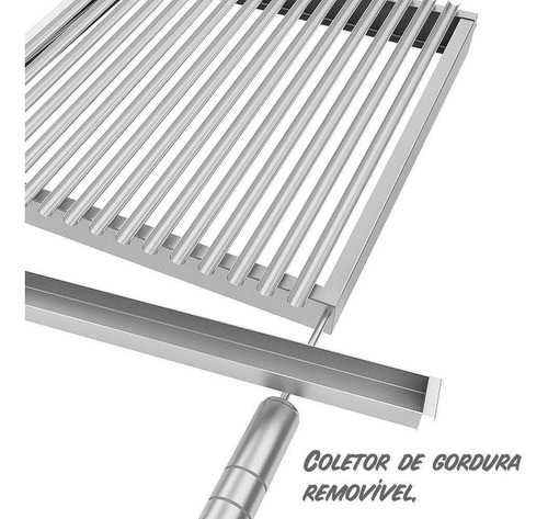 Imagem 2 de 7 de Grelha Inox Parrilheira Argentina Picanha 65x50 Picanheira