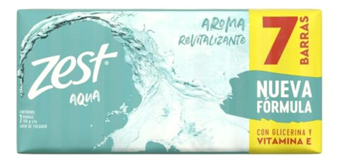 Zest Zest Jabon En Barra Aqua 7 Piezas De 100g C/u