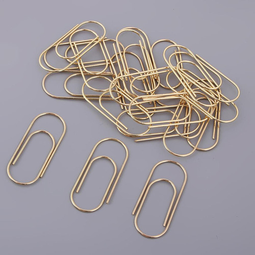 2 Clips De Papel De Oficina De 20 Piezas Oro