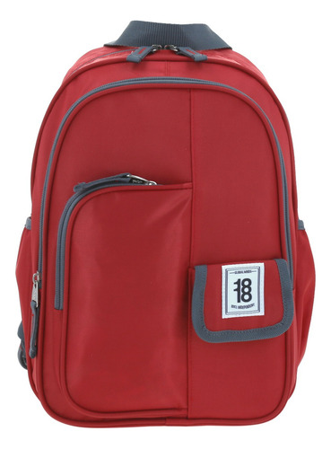 Mochila Chica Juvenil Chenson 1818 Petit 1865945 Color Rojo Diseño De La Tela Liso