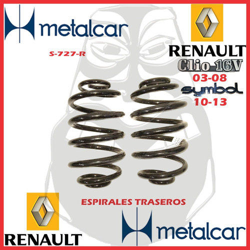 Espirales Trasero Renault Clio 16v 03-08/symbol 16v 10-13
