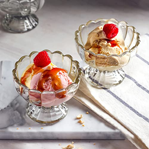Juego De 6 Tazones/copas De Postre De Vidrio Forma De T...