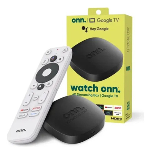 Onn Tv 4k Google Tv Box - Programado Peliculas Serie Canales Negro De Voz