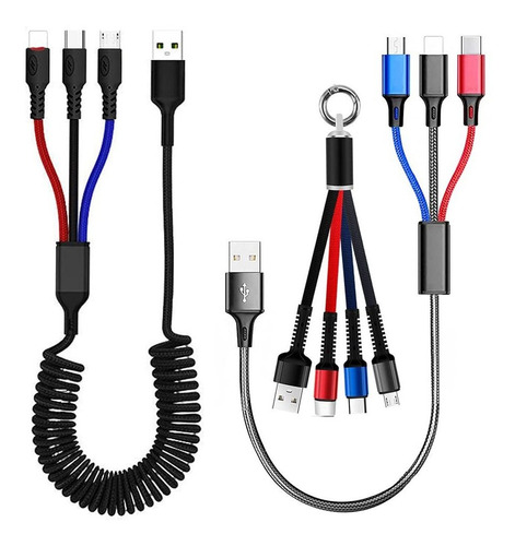 Juego De Cables De Carga Usb Multifunción, Paquete De ...