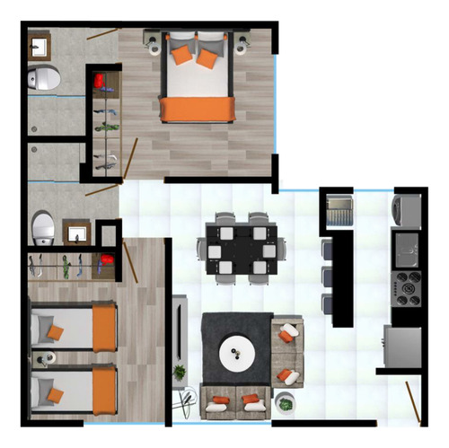 Departamento De 2 Recamaras 65m2 Con Bodega En Portales Sur