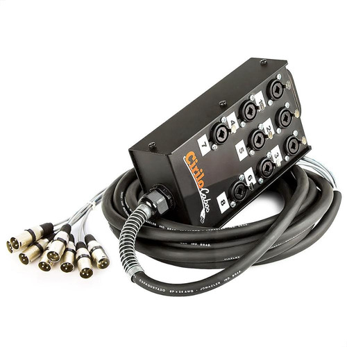 Medusa 8 Vias Com Conectores Combo  Xlr / P10 - 15 Metros