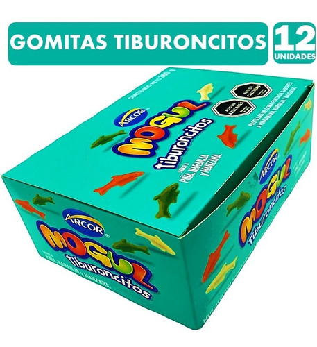 Caja Gomitas Arcor Mogul Tiburoncitos (display De 12 Uni.)