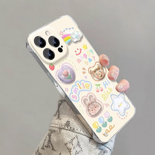 Fundas Para iPhone Pigment Rabbit Plush Invisible Stand Compat