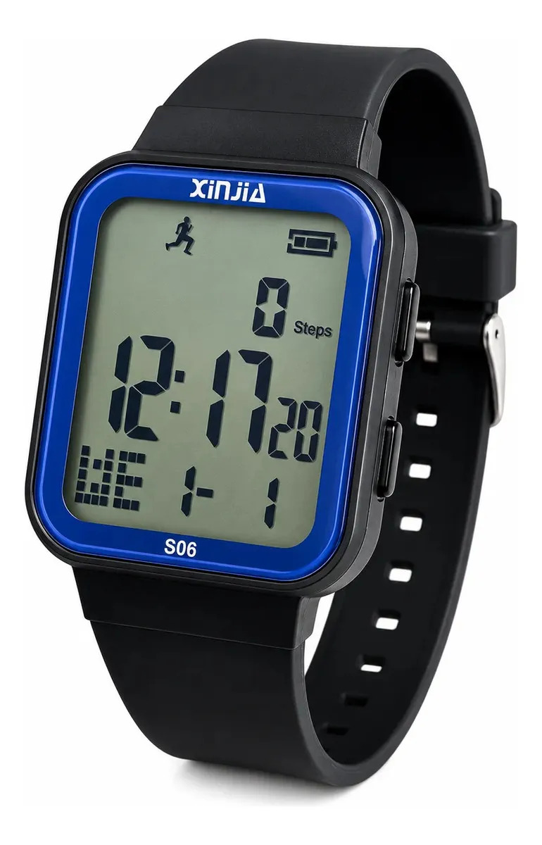 Relogio Esportivo Xinjia Digital Inteligente Recarregavel Preto Azul-marinho Cinza