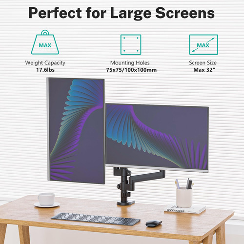 Soporte De Escritorio Para Monitor Lcd Dual Hasta 32 Pulgada