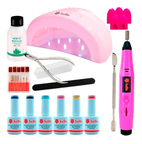 Set De Manicura Profesional Cabina Uv Led 48w Torno Esmalte 