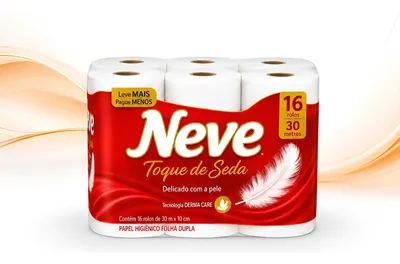 Papel Higiênico Neve Toque Seda Delicado Pele 16 Rolos