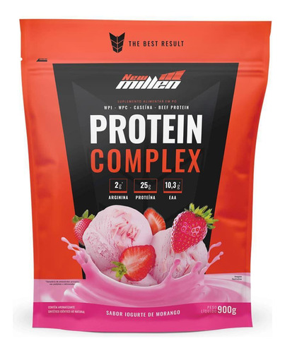 Protein Complex - 900g Refil Iogurte De Morango - New Millen