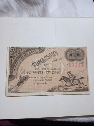 Billete De Ferrocarril Las Toscas 50 Cvs 