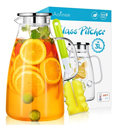 Pitcher De Agua, 100 Oz Pitcher De Vidrio, Pitcher Bm1pp