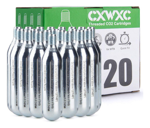 Cartuchos De Co2 Roscados De 0.56 Oz/0.88 Oz Para Neumaticos