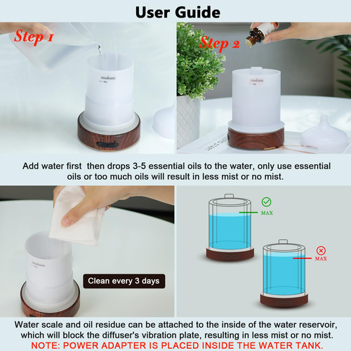 Ultrasonic Cool Mist Essential Oil Diffuser 100ml Capacity M