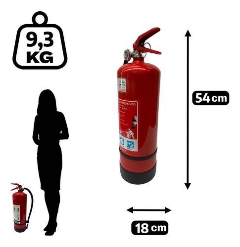 Extintor 6kg Abc + Soporte Tripode Para Negocios Fire Master