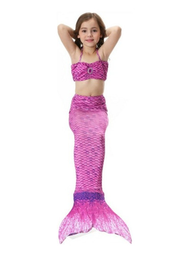 Vestido De Princesa Con Cola De Sirena Para Niña Con Monofin