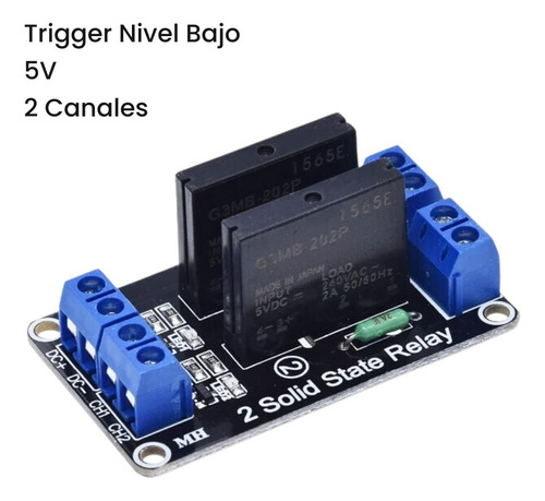Relé Estado Sólido Módulo 2 Canales 5v Nivel Bajo