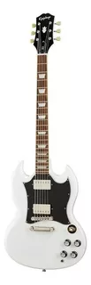Guitarra eléctrica Epiphone Inspired by Gibson SG Standard de caoba alpine white brillante con diapasón de laurel indio