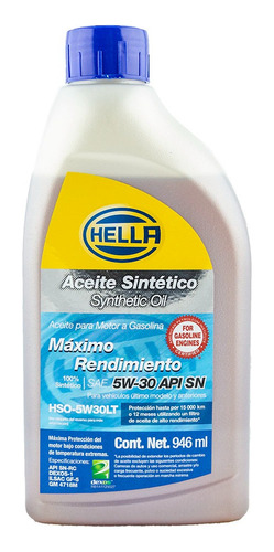 Aceite Para Motor Sintetico Hella 5w30