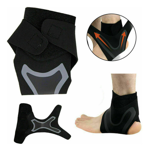 1 Pare Tobillera Elástica Con Soporte Para Fascitis Plantar