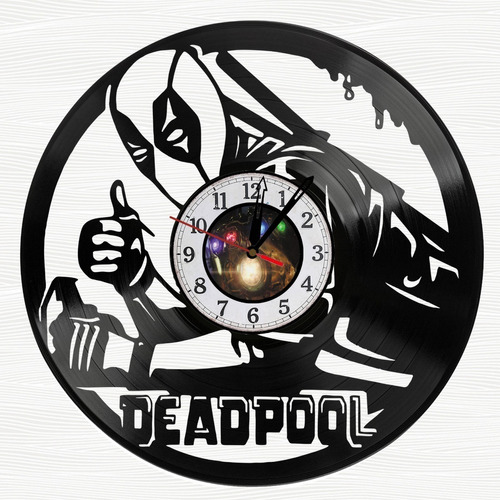 Reloj De Pared En Disco Longplay Deadpool
