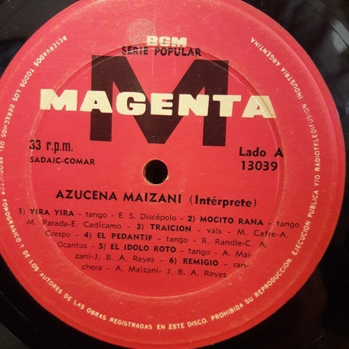 Sin Tapa Disco Azucena Maizani Homonimo T0