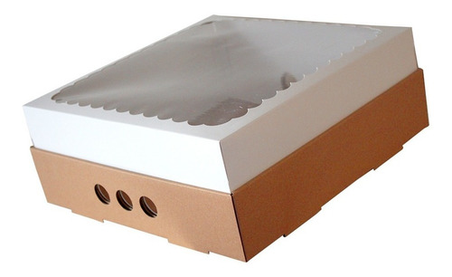 Caja Para Desayuno O Torta 30x30x12 Con Visor X30u
