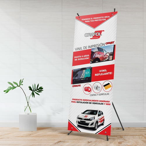 Imagen 8 de 9 de Porta X Banner Publicitario De Fibra De Vidrio 80x180