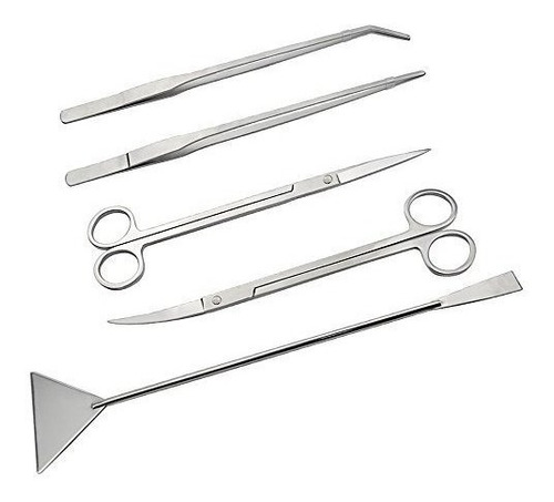 Set De 5 Herramientas Para Mantenimeinto De Peceras Ac.inox