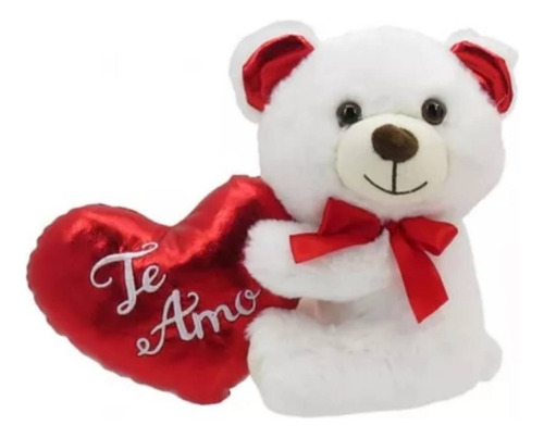 Oso De Peluche Con Corazón Amor Importado Cute Blanco 