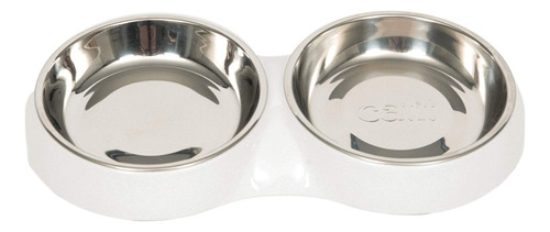 Catit Double Cat Food Bowl, Blanco, 6.83 Fl. Oz.