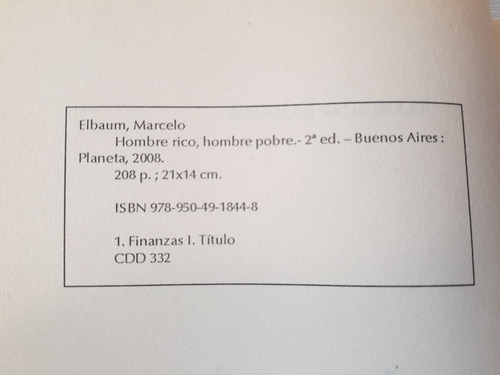 Imagen 3 de 7 de Hombre Rico Hombre Pobre Aumentar Riqueza Elbaum Autografiad