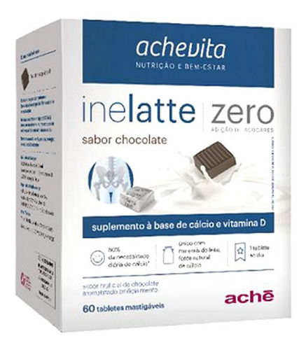 Inelatte Zero Açúcar Com 60 Tabletes Sabor Chocolate