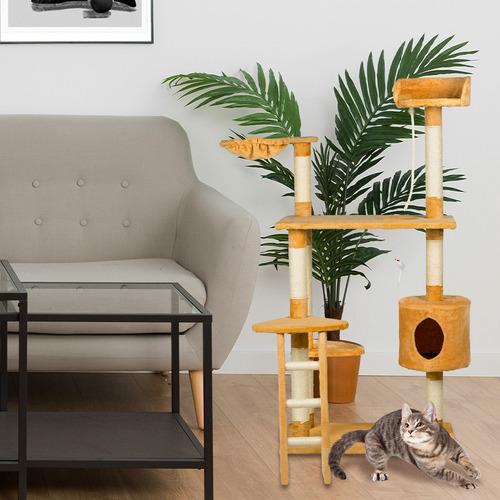 Mueble Rascador Gato Casa Hamaca Escalera 158 Cms Gatos 8459