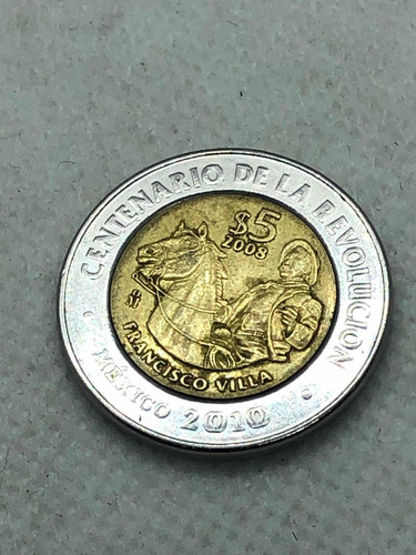 Moneda Conmemorativa De 5 Pesos Centenario De La Revolución