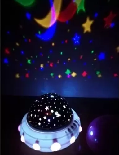 Proyector Lampara Estrellas Espacial Musical Ovni Luz Niños