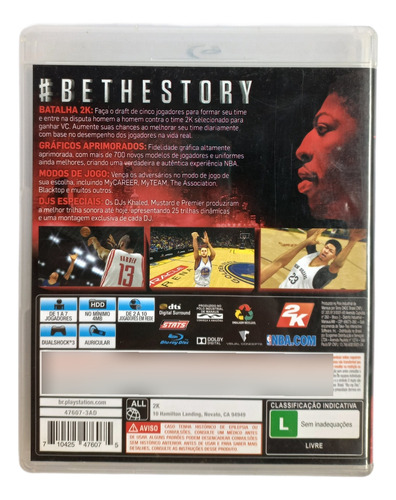 Nba 2k16 - Mídia Física Ps3 Ótimo Estado C/manual (Usado)