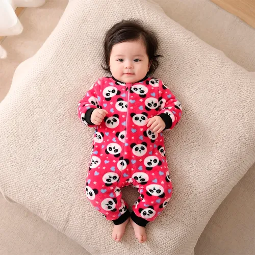 Macacão Bebê Zíper Frontal Soft Fleece Inverno Menina