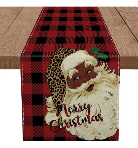 Curridor De Mesa De Navidad Negro Santa Claus Buffalo A Cuad