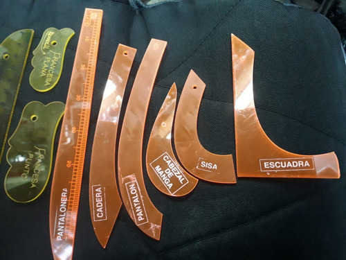 Kit De Reglas Para Modista Francesa Acrílico 1/2 De Escala