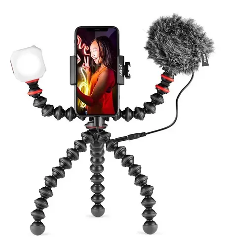 Vlogging Kit Joby Gorillapod Mobile W/ Wavo Mic & Beamo Ligh