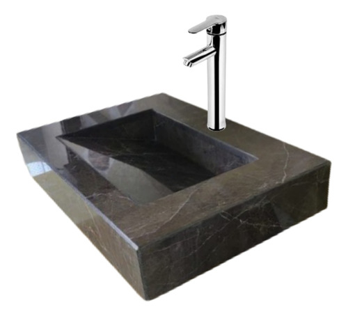 Lavabo Rampa Tipo Cascada Mármol Gris Santo Tomás 60 X 40 