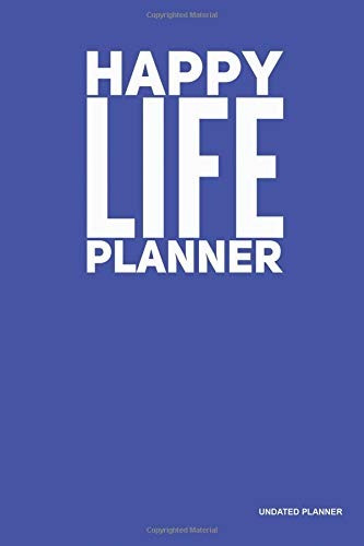 Happy Life Planner Undated Planner Blue, Vision Board Journa