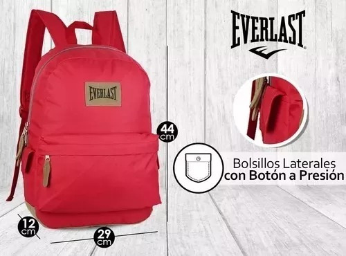 Imagen 5 de 8 de Mochila Everlast Tela Reforzada Urbana Colegio Original