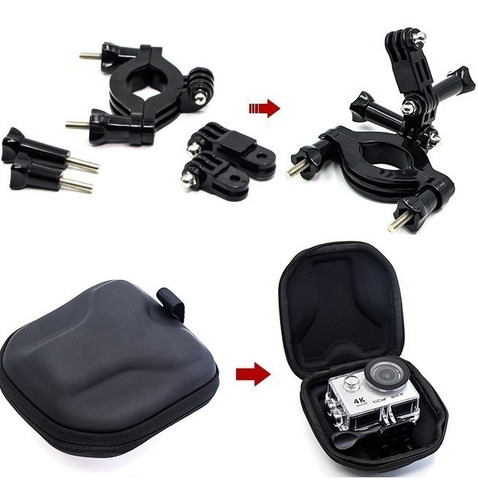 Kit Acessorios Go Pro Maleta Estojo Hero 5/4/3 Black Silver