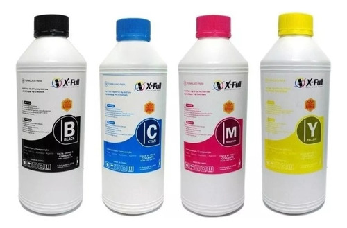 Kit Tinta Compatível X-full 4 Cores Litro Para Uso Epson