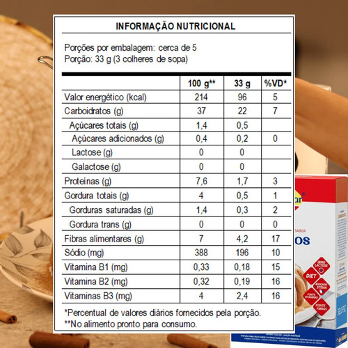 Bolo De Churros Zero Lactose Diet Lowçucar 150g Kit Com 10